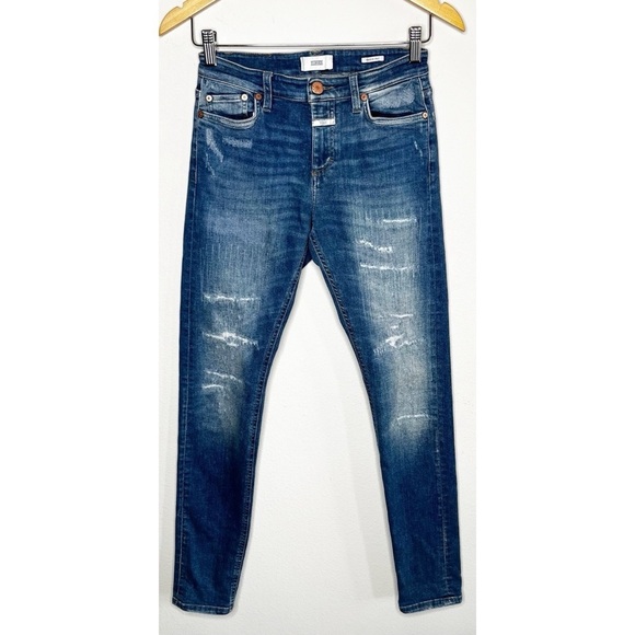Closed Denim Lizzy Distressed Skinny Jeans Blue - Picture 1 of 9
